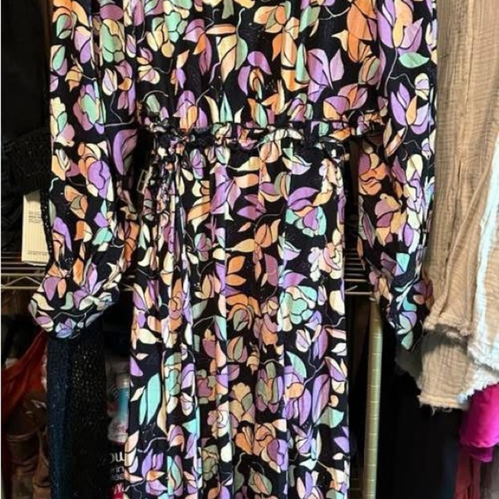 Colorful Leaf Print Dress